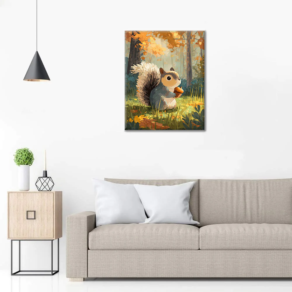 Awake Squirrel - Paint by Numbers - Image 3