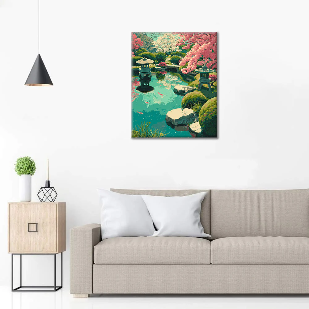 Cherry Blossom Garden - Paint by Numbers - Image 3