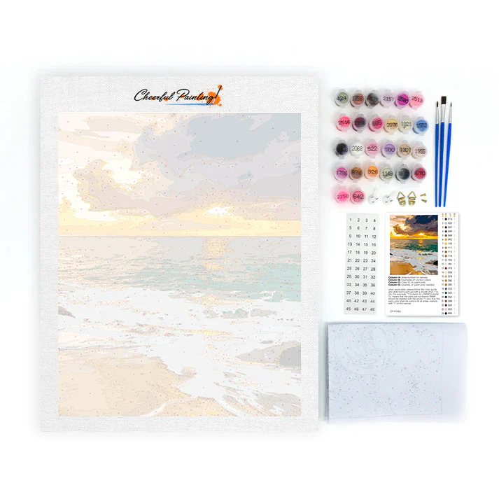 Colorful Beach Sunset Nature - Paint by Numbers - Image 4