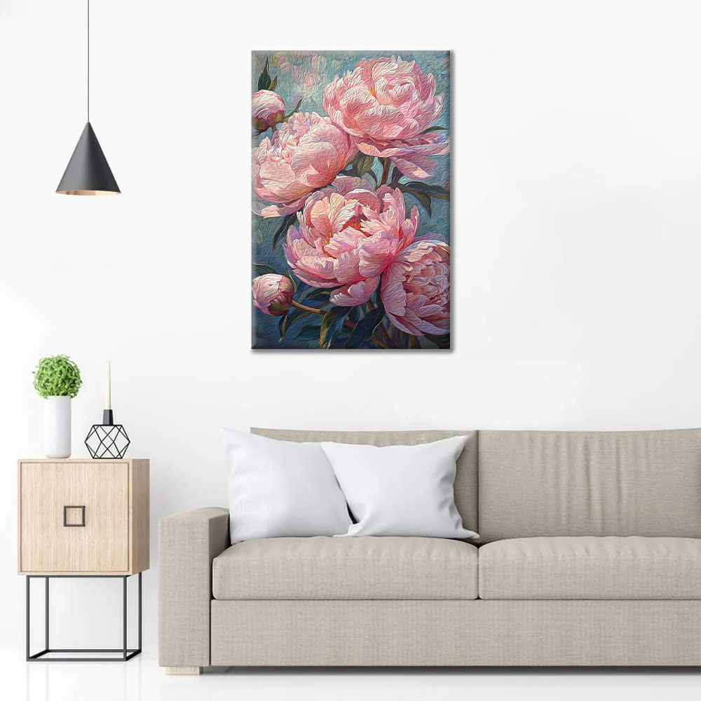 Pink peonies - Paint by Numbers - Image 3