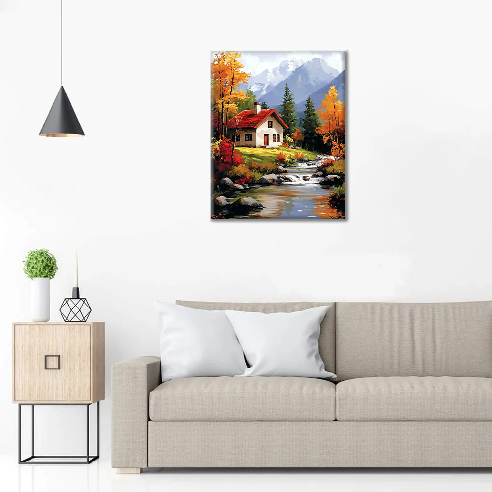 Rural Tranquility with Autumn Hues - Paint by Numbers - Image 3