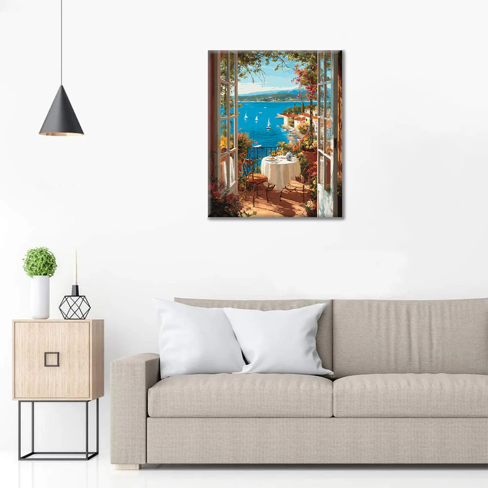 The sea view from the window. - Paint by Numbers - Image 3